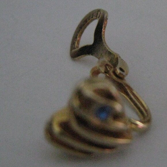 Lot of 5 Vintage Screw Back Clip On Earrings Patented Faux Gold Glass - Picture 4 of 16